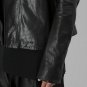 Julius Black Mid High Neck Leather Jacket - New