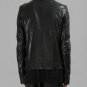 Julius Black Mid High Neck Leather Jacket - New