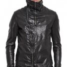 Julius Black Zip Up Calf Leather Jacket - New Julius Black Zip Up Calf Leather Jacket - New