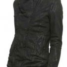 Julius Black Coated Cotton Denim Moto Jacket - New