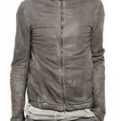 Julius Men's Gray Washed Leather Jacket - New