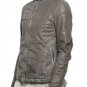 Julius Men's Gray Washed Leather Jacket - New