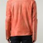 Balmain Orange Leather Biker Jacket &acirc;�� New