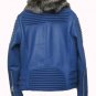PRORSUM MOTO LEATHER JACKET LAMBSKIN REAL BLACK FOX FUR