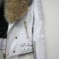 PRORSUM MOTO LEATHER JACKET LAMBSKIN REAL RACCOON FUR