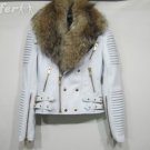 PRORSUM MOTO LEATHER JACKET LAMBSKIN REAL RACCOON FUR