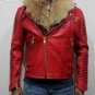 PRORSUM MOTO LEATHER JACKET LAMBSKIN REAL RACCOON FUR