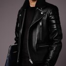 PRORSUM NAPPA LEATHER BIKER JACKET WITH MINK TOPCOLLAR PRORSUM NAPPA LEATHER BIKER JACKET WITH MINK TOPCOLLAR