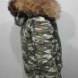 Balmain QUILTED COTTON CAMO FUR TRIM WITH REAL RACCOON FUR-NEW