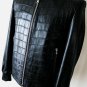 FREDO FERRUCCI Black Crocodile Alligator Leather Bomber Jacket