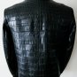FREDO FERRUCCI Black Crocodile Alligator Leather Bomber Jacket