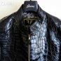 FREDO FERRUCCI Black Crocodile Alligator Leather Bomber Jacket