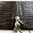 FREDO FERRUCCI Brown Crocodile Alligator Leather Bomber Jacket FREDO FERRUCCI Brown Crocodile Alligator Leather Bomber Jacket