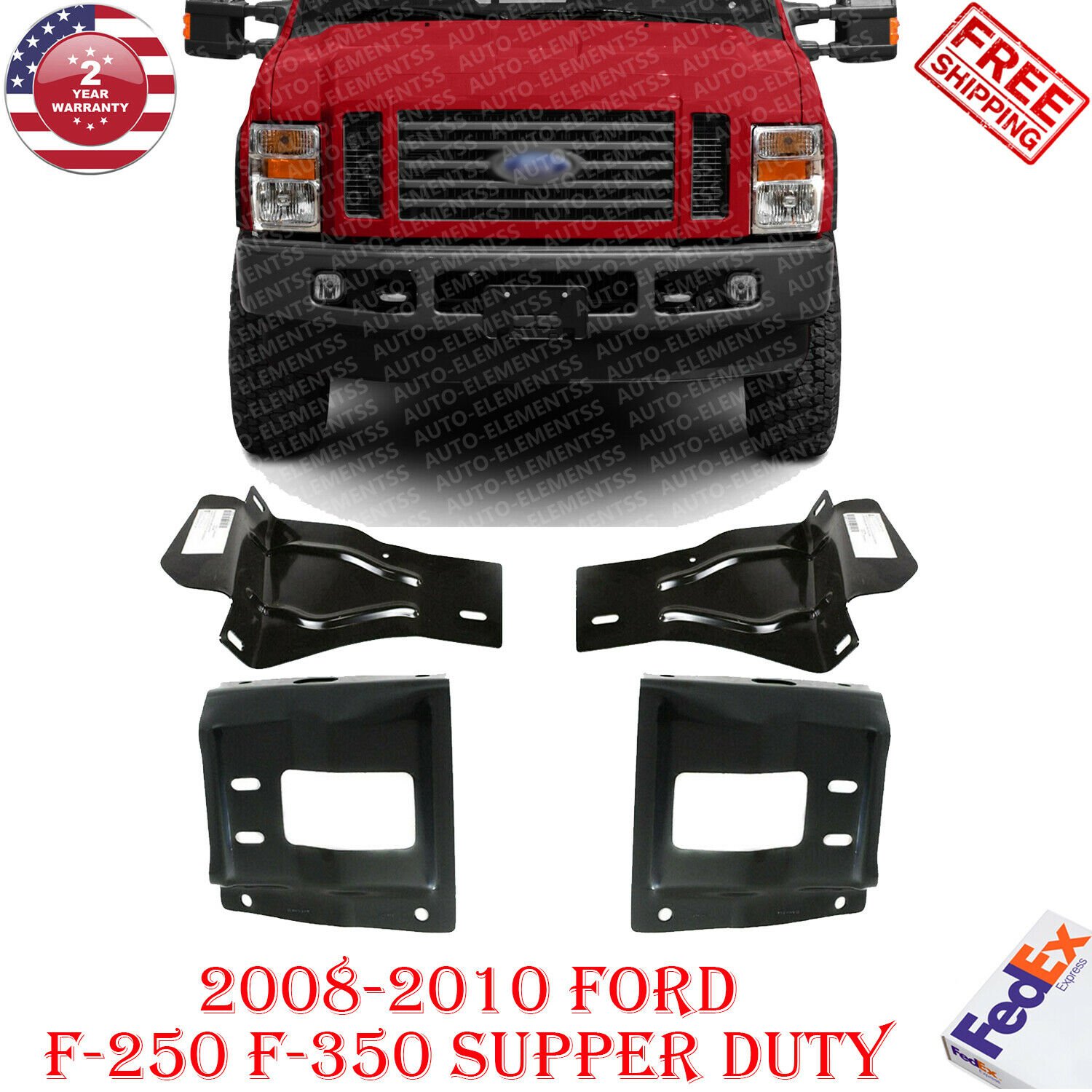 Front Bumper Mounting Plate Bracket Set Of For Ford F F