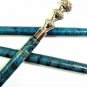 Nautical Brass Chrome Designer Handle Leather Engraved Walking Stick with Clock