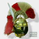 18 Guage Brass Medieval Knight Roman Centurion Helmet With Plume Halloween Gift