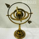 12" Brass Armillary Sphere with Arrow Nautical Maritime Astrolabe Globe Decor