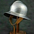 Hammered 18 Gauge Steel Medieval Blackened Kettle Helmet Reenactment Costume