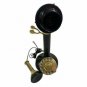 Black Finish Candle Stick Rotary Dial Telephone Trendy Look Home & Office Decor