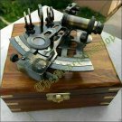 Antique Brass German Astrolabe Marine Sextant W/Collectible Wooden Box