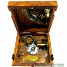 Wooden Marine Master Box/Nautical Sextant/Ship's Instruments/Directional Compass