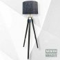 Antique Style Floor Lamp with Black Wooden Tripod Stand - Black Shade Home Decor