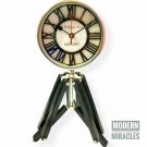 Black Wooden Tripod Desk Clock Vintage Antique Nautical Maritime Clock Decor