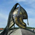 18GA SCA LARP Medieval Bogato Engraved Fantasy Norman Viking Helmet Replica