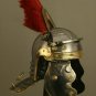 18GA SCA Medieval Knight Roman Gallic Centurian Helmet With Red Plume Halloween