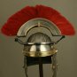 18GA SCA Medieval Knight Roman Gallic Centurian Helmet With Red Plume Halloween