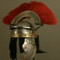 18GA SCA Medieval Knight Roman Gallic Centurian Helmet With Red Plume Halloween