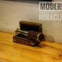 Vintage Mini Spyglass Brass Telescope BrownLeather Cover with Wooden Box