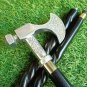 Viktorianisch Gehstock Viking Axt Designer Griff 3 Faltet Gedreht Schwarz
