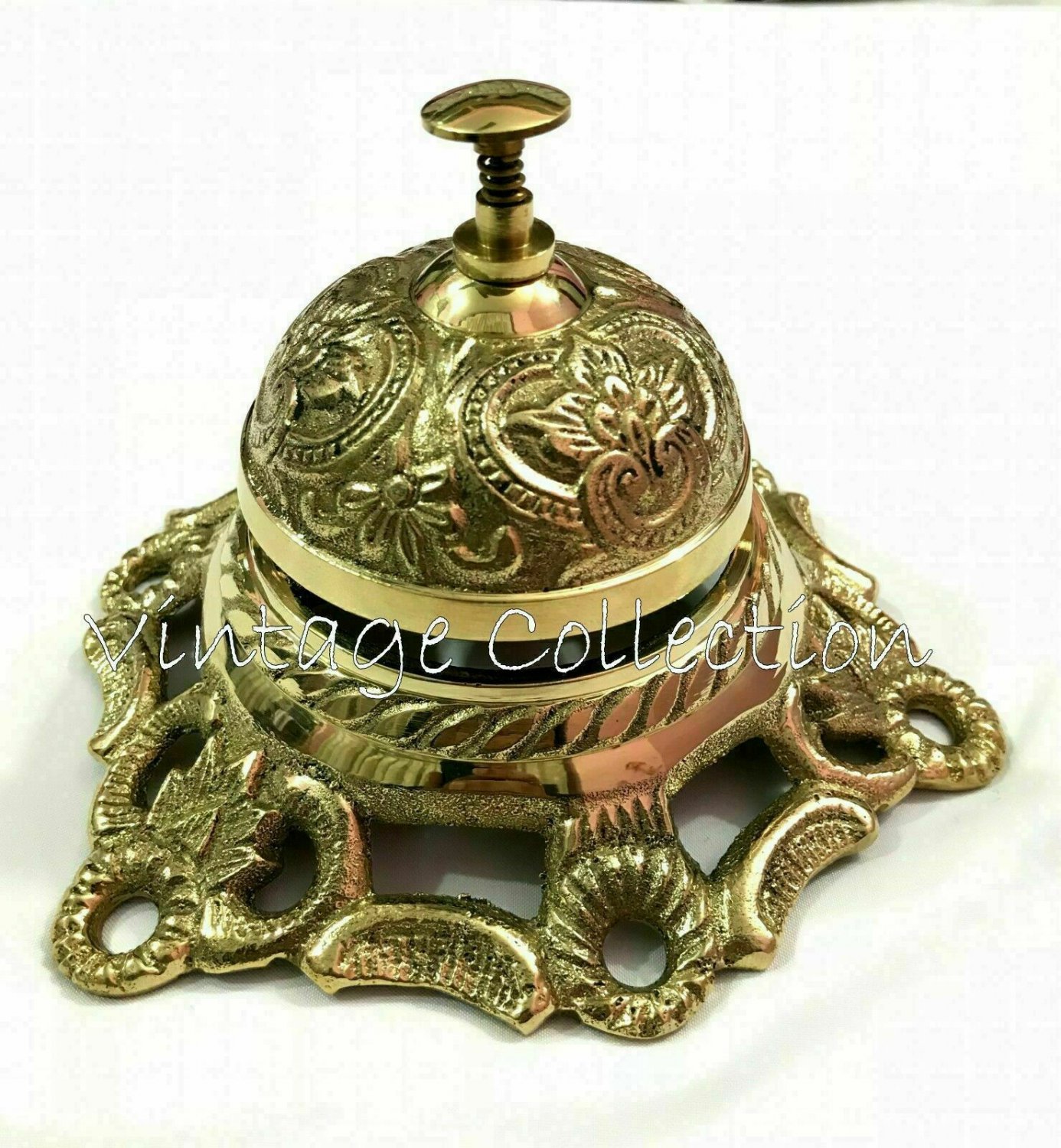 Antique Brass Reception Hotel Calling Service Bell Vintage Nautical Counter Bell
