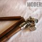 Brass Walking Stick With Telescope Handle Wooden Walking Stick