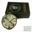 Handmade DOLLOND LONDON Antique Maritime Brass Pocket Compass with Wooden Box