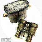 4" Antique Marine Brass Binocular Vintage Nautical Etching Spyglass with Cover