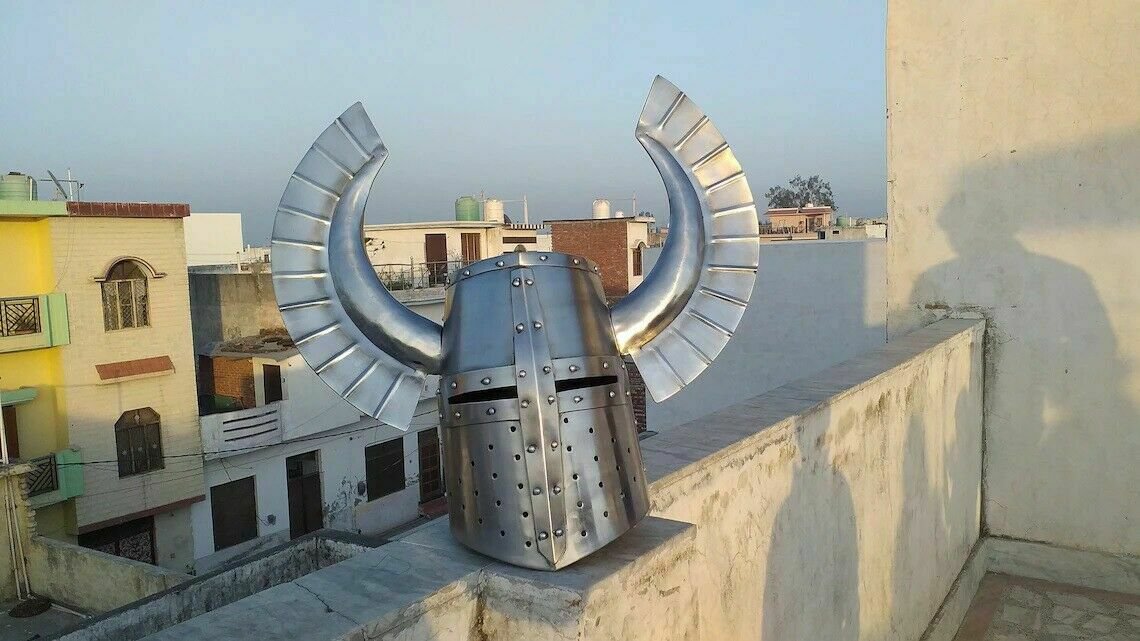 Medieval Templar Fantasy Warrior Helmet SCA LARP Knight Helmet 18 gauge Steel