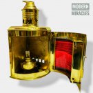 10" NAUTICAL BRASS RED PORT Triangle LANTERN SHIP OIL LAMP Maritime Boat Light