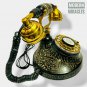 Vintage Brass Rotary Telephone Victorian Engraved Etching Antique Telephone Gift