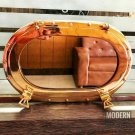 Oval Brass Antique Porthole Shiny Brass Gold Finish Port Mirror Wall Hanging