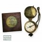 Vintage Antique Solid Brass Mini Pocket Compass With Wooden Box Gift Christmas