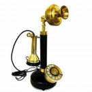 Vintage Rotary Dial Candlestick Phone Gold Brass American Landline Telephone