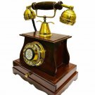 Maharaja Phone Nautical Antique Brass & Wooden Rotary Dial Telephone Home Decor