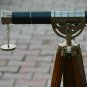 Antique Nautical Floor Standing Brass Telescope With Wooden Tripod Stand Gift
