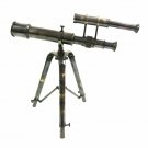 Nautical Marine Navy Antique Brass Double Barrel 12" Telescope with Tripod Stand