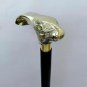 Victorian Solid Brass Silver Rabit Head Handle Hard Wooden Walking Stick Gift