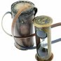 Antique Vintage Maritime 5" Brass Nautical Hourglass Sand Timer with Leather Box