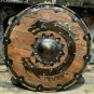 24" Medieval Armor Viking Round Shield Black Dragon Design & LARP Warrior Wood