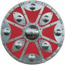 Round shield Medieval Larp Warrior Wood & Steel Viking Armor Templar Shield Gift